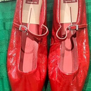 Dolce Vita Red Mary Jane Flats | Square Toe | Size 9 | Brand New Never Worn